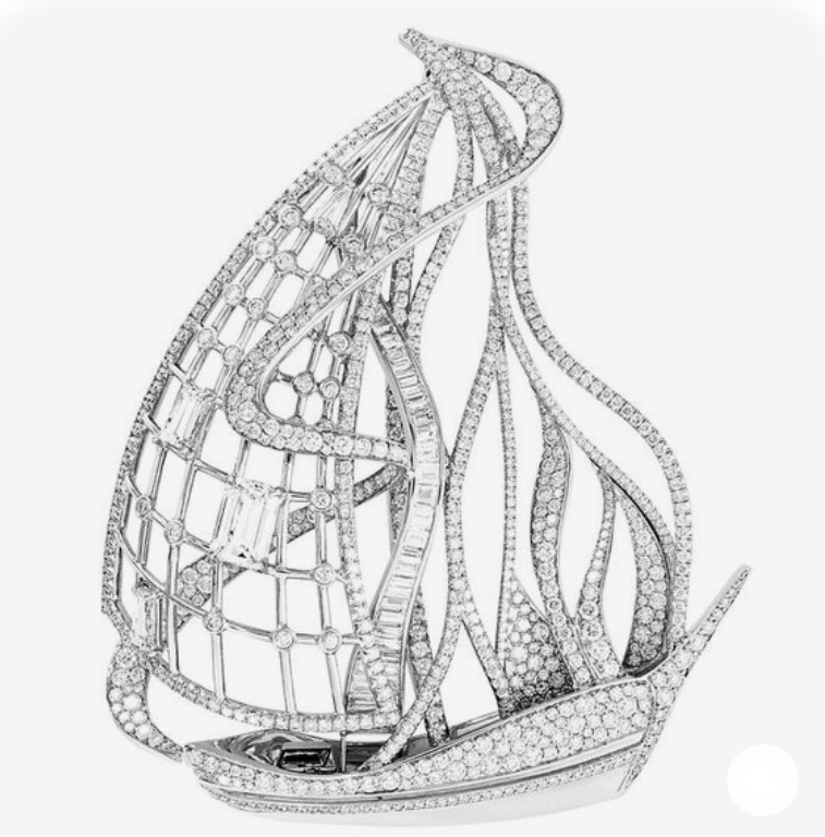 Old Vintage Boat Design With Pave Set 23.54CT Cubic Zirconia Han