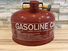 NAPA Balkamp Red Galvanized Gas Can 2 1/4 Gallon NO RUST Vintage 1986 With Caps