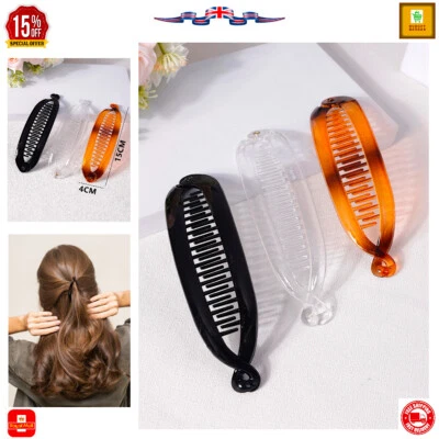 Banana Hair Clip Barley Twist Comb Clamp Grip Slide Fish Banana clip 15CM UK NEW