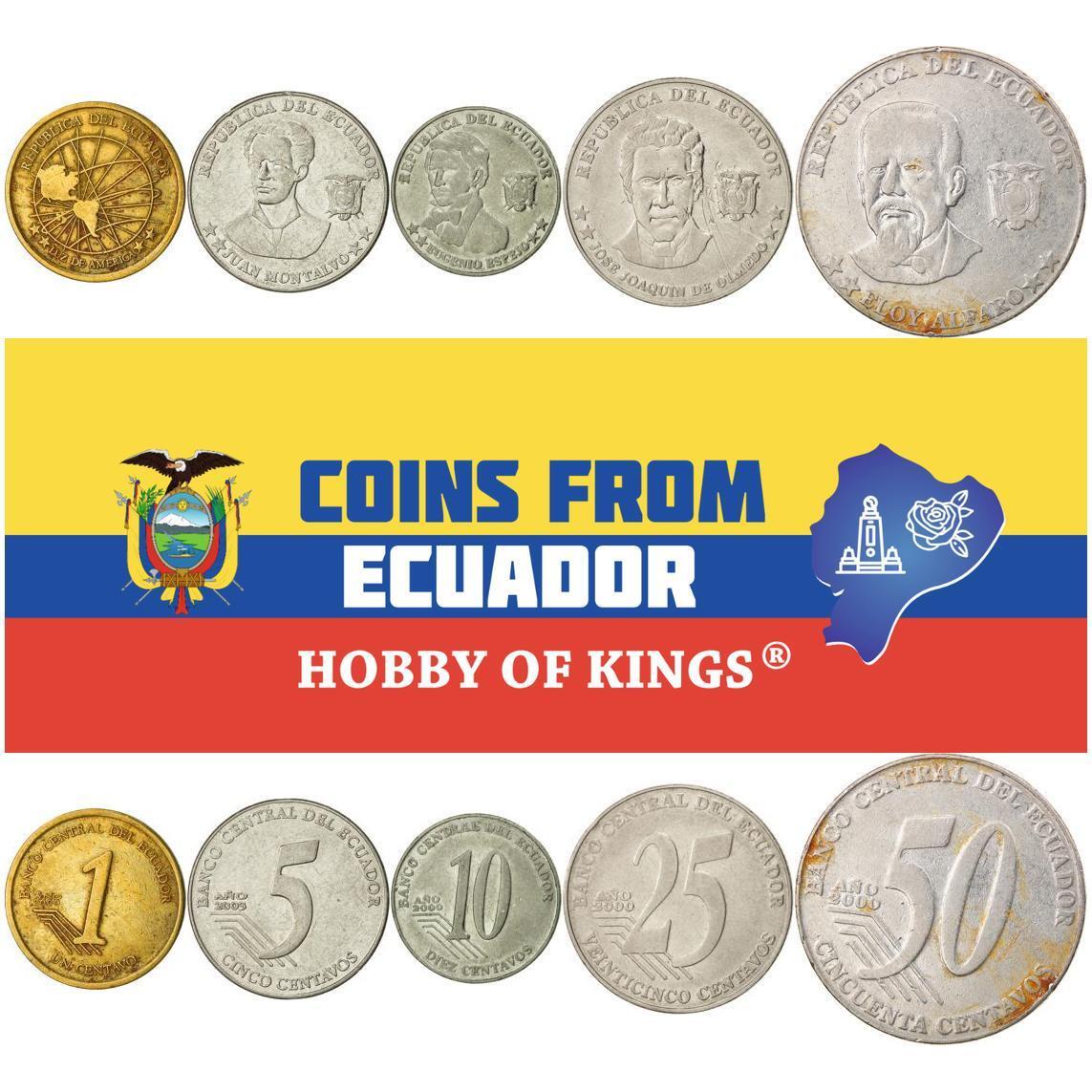 Ecuador | 5 Coin Set | 1 5 10 25 50 Centavos | 2000 - 2003 | eBay