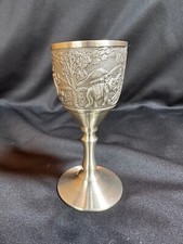 Vintage Oriental Pewter Thailand Co. Ltd. Port Celebration Wine Cup Elephants