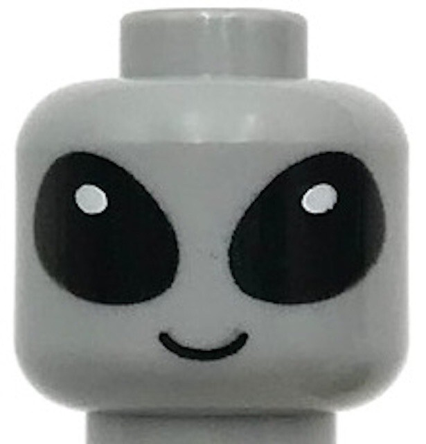 Lego New Light Bluish Gray Minifigure Head Alien w/ Large