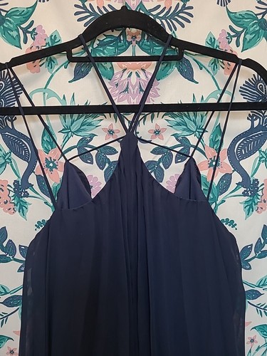Kimchi Blue Womens Dress XS Blue Pleated Evening Strappy Flowy Mini Babydoll - Picture 8 of 9