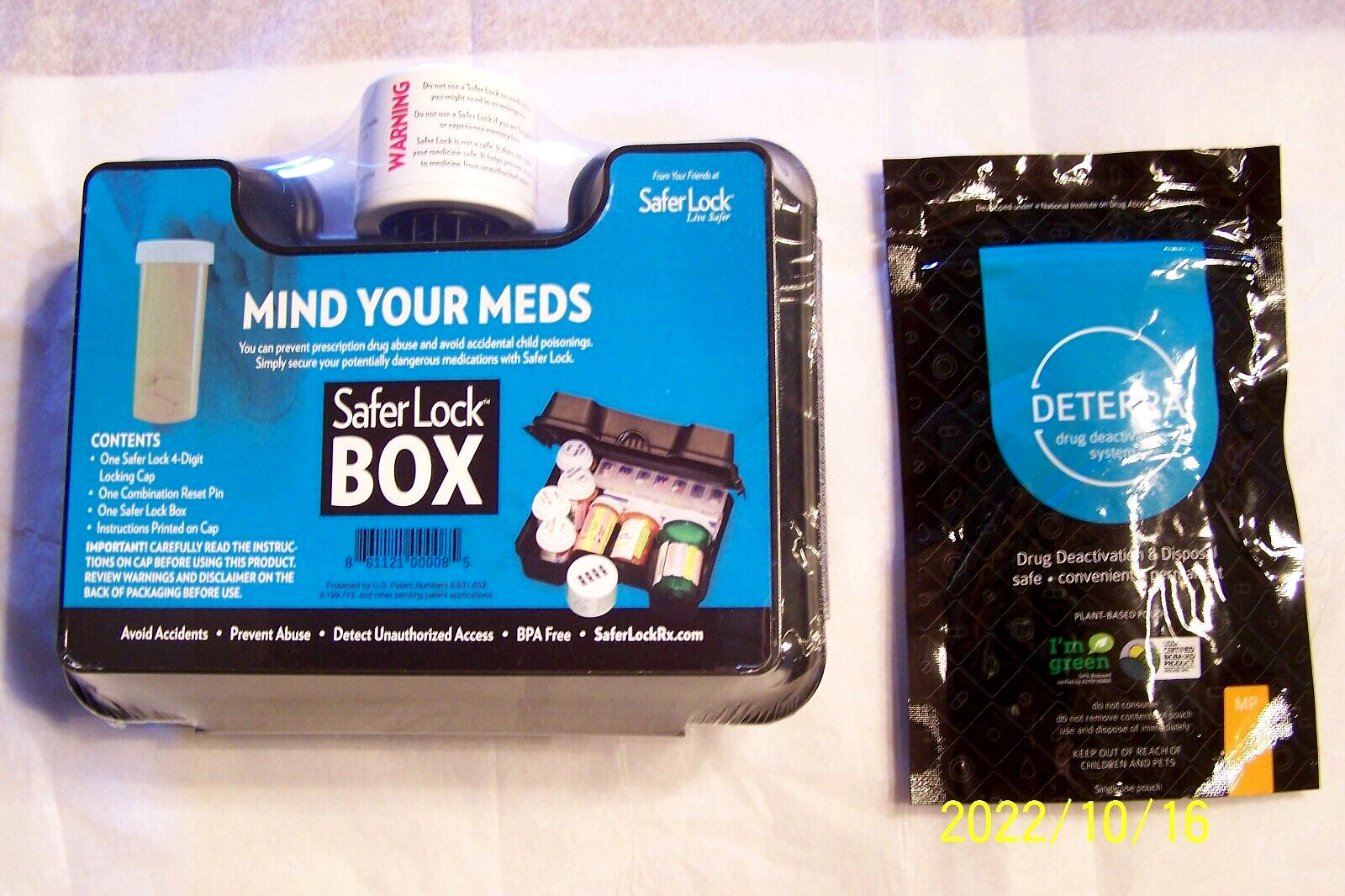 Safer Lock Box Keep Your Meds Safe w/Digit Combination Locking Cap NEW ...