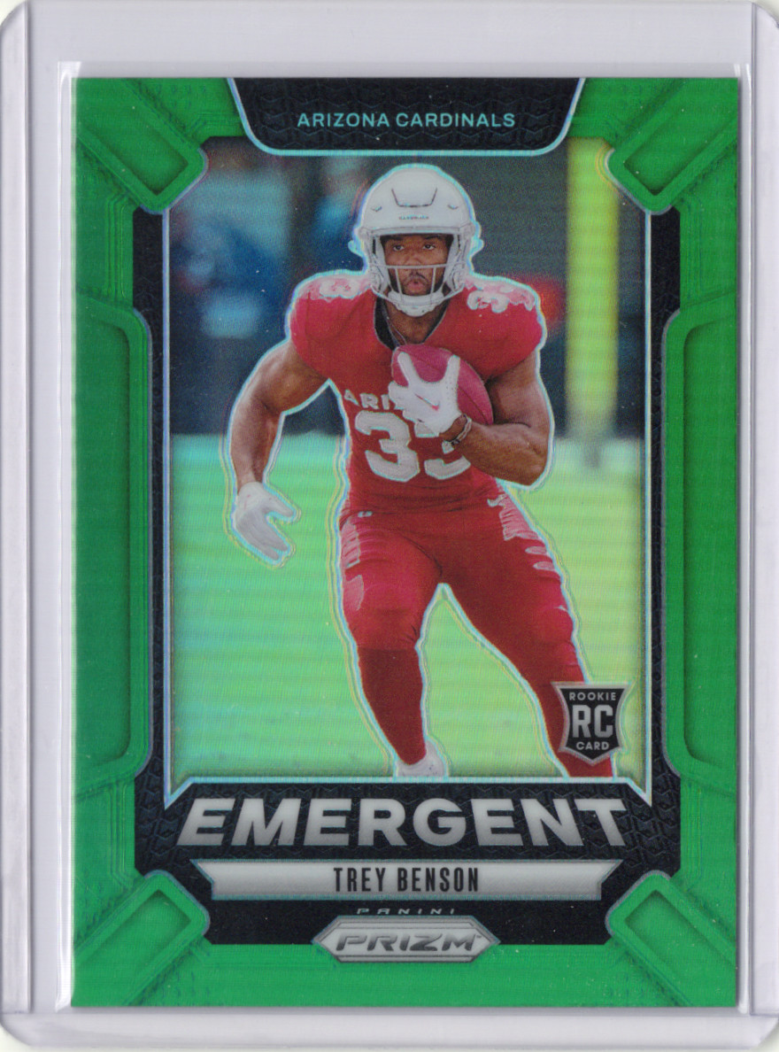 TREY BENSON 2024 Prizm Green Emergent RC (Arizona Cardinals)