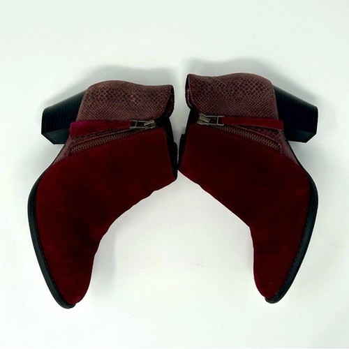 VIONIC ANNE RED SUEDE SNAKE DETAILED BOOTIES SIZE 6 - Picture 2 of 8