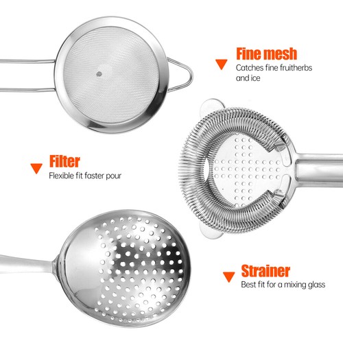 Coctelera de viaje para bebidas 3 piezas suministros prácticos elegantes - Imagen 12 de 12