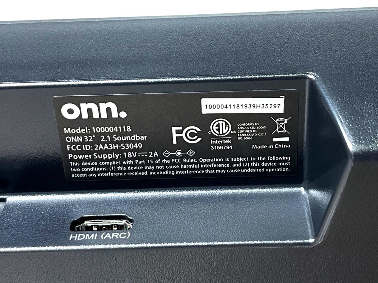 ONN 100004118 32'' 2.1 Ch. 280W TV Soundbar with Wireless Subwoofer Bluetooth