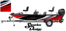 Grunge Graphic Abstract Design Wrap Kit Fishing Boat Bass Decal Vinyl Red Black