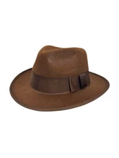Adult Brown Adventurer Fedora Hat Mobster Felt Panama Gatsby Costume Accessory