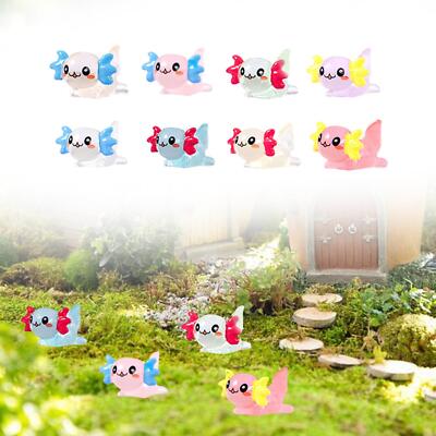 24Pcs Mini Glow-in-the-Dark Axolotl Figures - Cute Resin Decor For Aquariums, Desks & Dollhouses