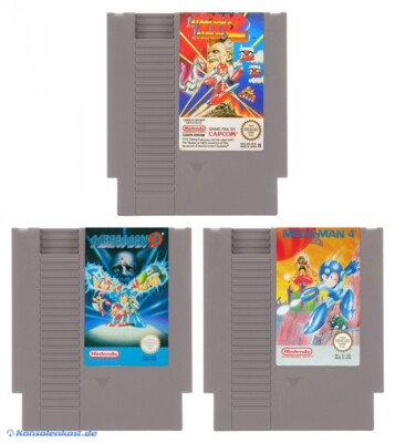 Nintendo NES Spiel - Mega Man 2 + 3 + 4 Modul