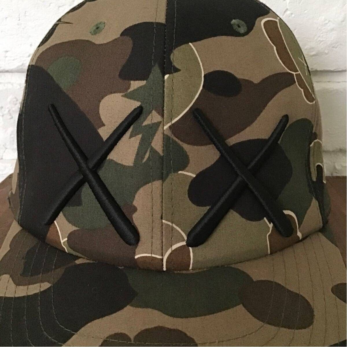 A Bathing Ape Kaws 1st Camo Baseball Cap Bendy Size M Japan A Bathing Ape Kaws 1st Camo Baseball Cap Bendy Size M Japan