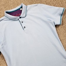 ROBERT GRAHAM Polo Shirt Mens Medium Blue Classic Fit Embroidered