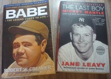 BABE RUTH, MICKEY MANTLE Oversize Paperback Books Creamer and Leavy