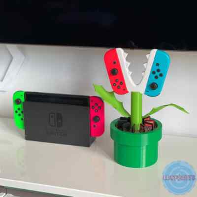 Nintendo Switch Plant Piranha Plant JoyCon Grip | Cartridge Holder
