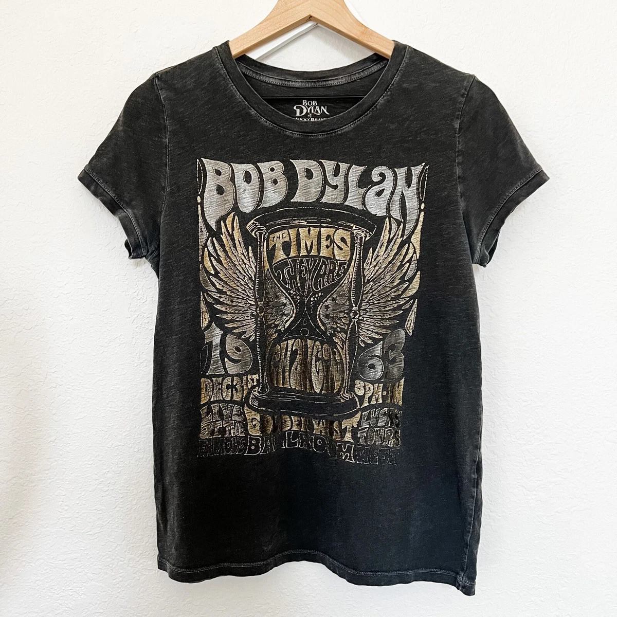 Bob Dylan Band Tee T shirt Lucky Brand sz Large Women s
