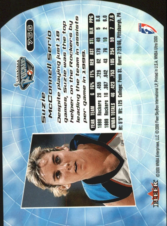 2000 Ultra WNBA Gold Medallion #76 Suzie McConnell-Serio - NM-MT - Image 2 of 2