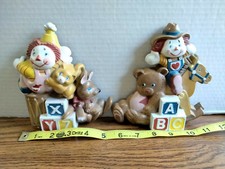 Vintage Burwood Products Clown's ABC XYZ Wall Hanging Plaque Decor Nursery