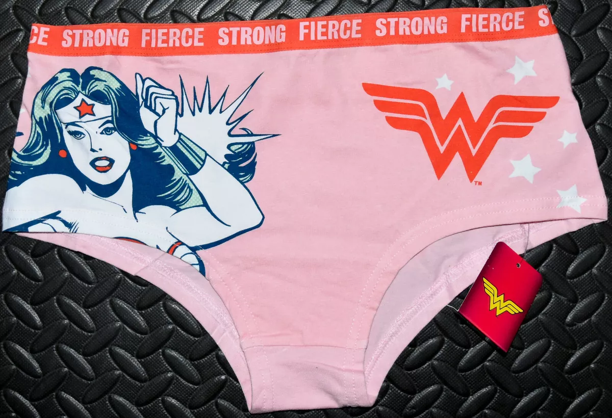 Wonder Woman Knickers Panties Fierce Strong Peach Pink Ladies UK Sizes 6 to  24