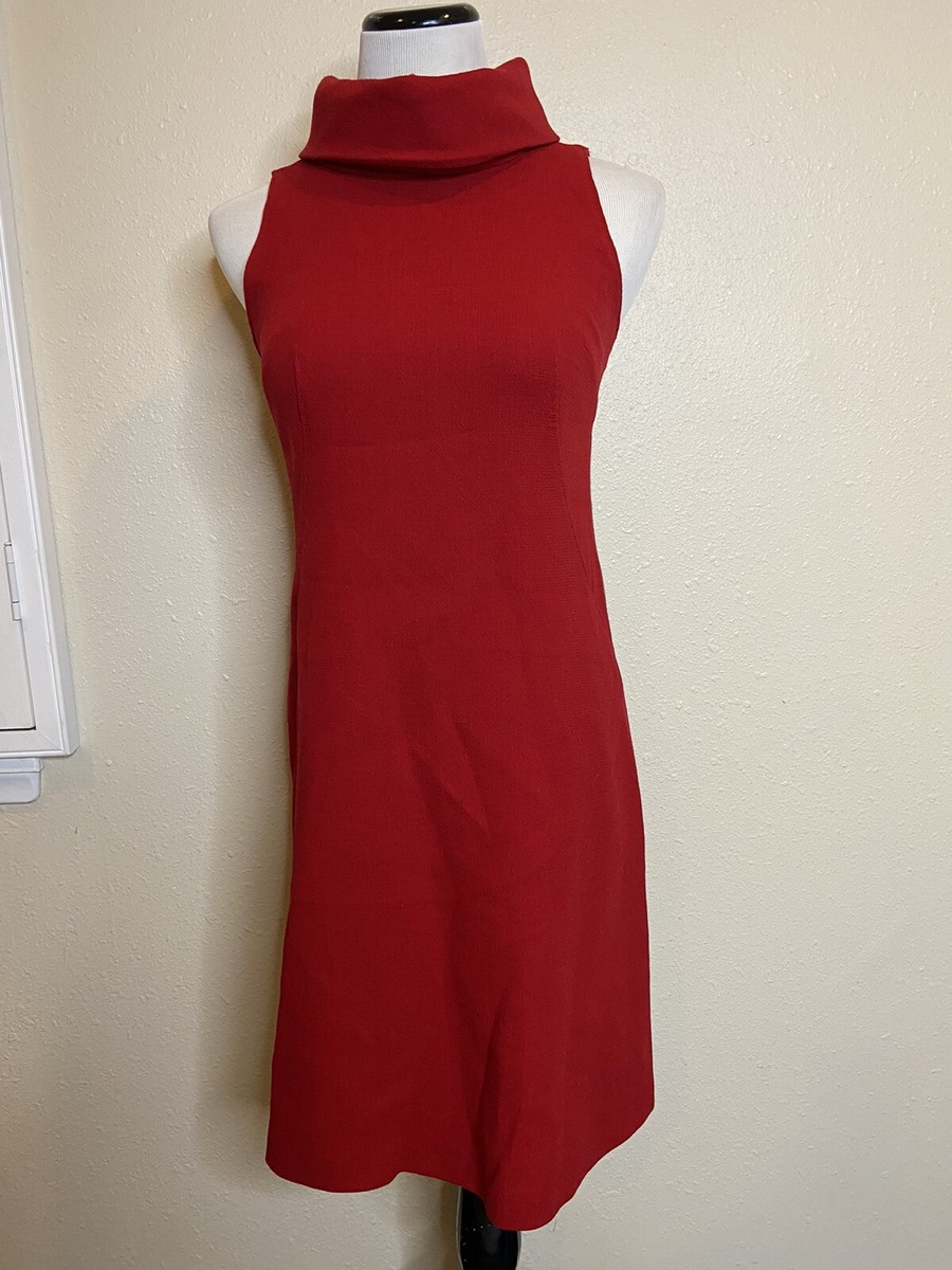 vintage Pianoforte di Max Mara Red Wool Dress Retro Italy size 38