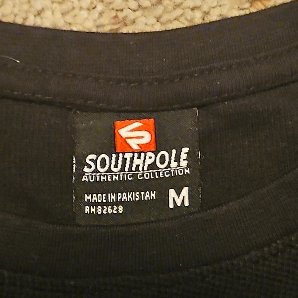 Southpole Shirt Mens Medium Waffle Thermal Black Gray - Image 4 of 4