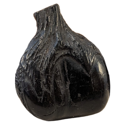 Antique Japanese Umoregi Jet Black Fossilized Wood Netsuke