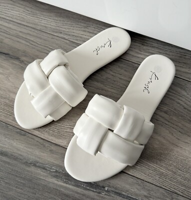 Womens White Sliders Slippers Slip On Flat Beach Summer Outdoor Mules  Sandals UK