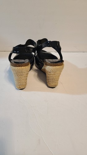Donald Pliner Black Patent And Rope Wedges Size 8 - Picture 4 of 7