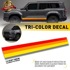 Classic Retro Style Tri-Color Stripe Decal Sticker Side skirt For Toyota RAV4