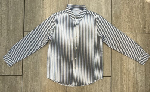 NWOT Kelly's Kids Boy's Blue Seersucker Button Down Shirt Size 6-7, Cute!! - Picture 15 of 17