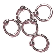 Nagelpiercing mit beweglicher Kugel. Silber (G)  Mittelgro&szlig; &Oslash; 5mm ,  Piercing