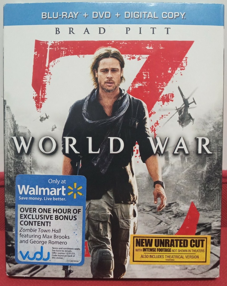 World War Z Blu-ray/DVD, 2013, 2-Disc Set + Digital Unrated 