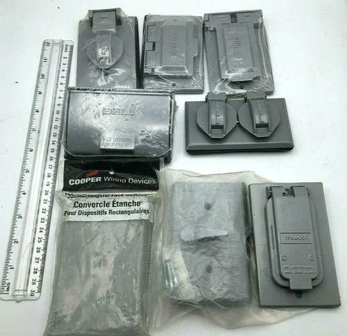 Bell Outdoor Receptacle Cover Lot of 8 5002-0, RX5155-0, 5101-0, RX5103-0, S2966