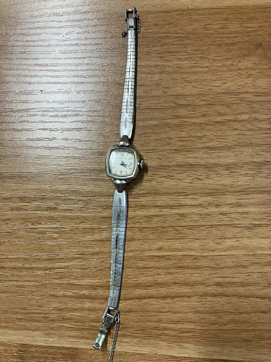 Vintage Bulova Caravelle 1940s Ladies Watch Silver Tone Stainless Steel