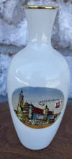 Alka Kunst Bavaria Small Vase Rothenburg Gold Trim 5”
