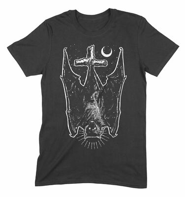 Upside Down Vampir Fledermaus Goth Halloween Herren T-Shirt