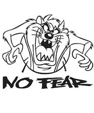 6 Inch Taz No Fear vinyl car sticker rear window side bumper
