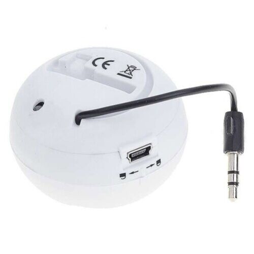Altavoz portátil con cable audio multimedia recargable blanco para teléfonos tabletas - Imagen 4 de 5