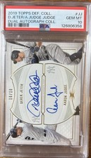 2019 Topps Definitive Collection Jeter/Judge Dual Auto PSA 10 Gem Mint 10/10