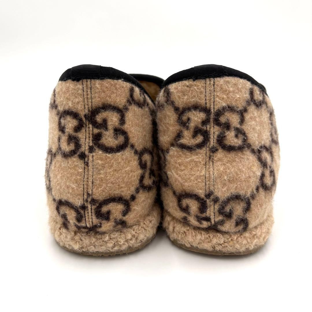 GUCCI Women's Loafers Horsebit GG Wool Brown Size:35.5/JP:22.5 147842K Authentic thumbnail 5
