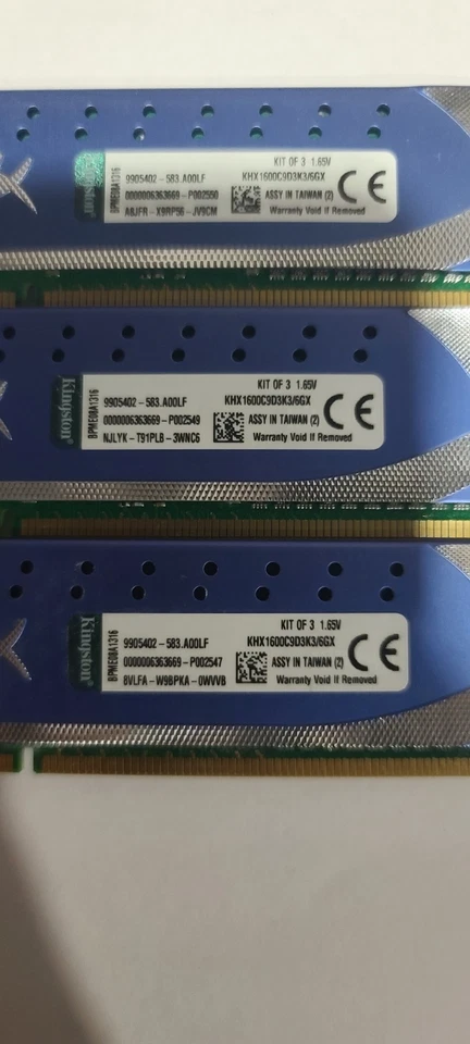 Kingston HyperX Genesis Blue KHX1600C9D3K3/6GX DDR3 SDRAM 3 × 2 GB sticks 1600MH - Image 2 of 3