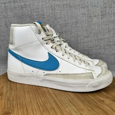 Nike Blazer Mid '77 Size 7 Y Shoes Sneakers GS Retro Blue White Leather Casual