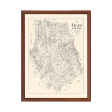 Old Map of Erath County, TX 1896 - Vintage Texas Art