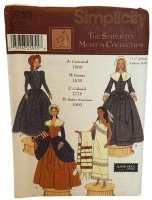 Simplicity Sewing Pattern 5913 Patriotic Historical Costume 11.5'' Fashion Dolls
