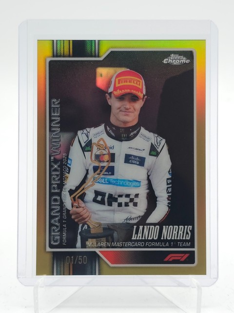 Lando Norris 2026 Topps Chrome Grand Prix Winner Gold Refractor 01/50 #118 Q8304
