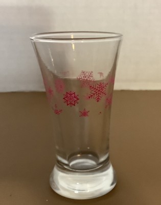 Pink Snowflakes 2 Oz Jigger Shot Glass