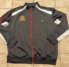 Polo Ralph Lauren Track Jacket Mens 3XLT Black Full Zip Double Knit Crest Logo 3