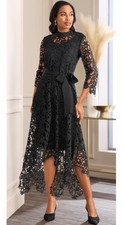 Size 12 Ashro Black Formal Wedding Church Funeral Dinner Party Luana Lace Dress