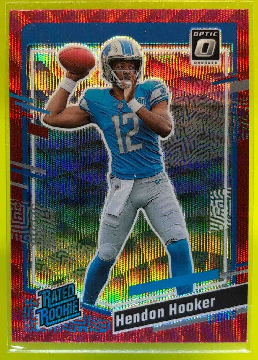 2023 Donruss Hendon Hooker Optic Rated Rookie Preview Red Wave Prizm #329